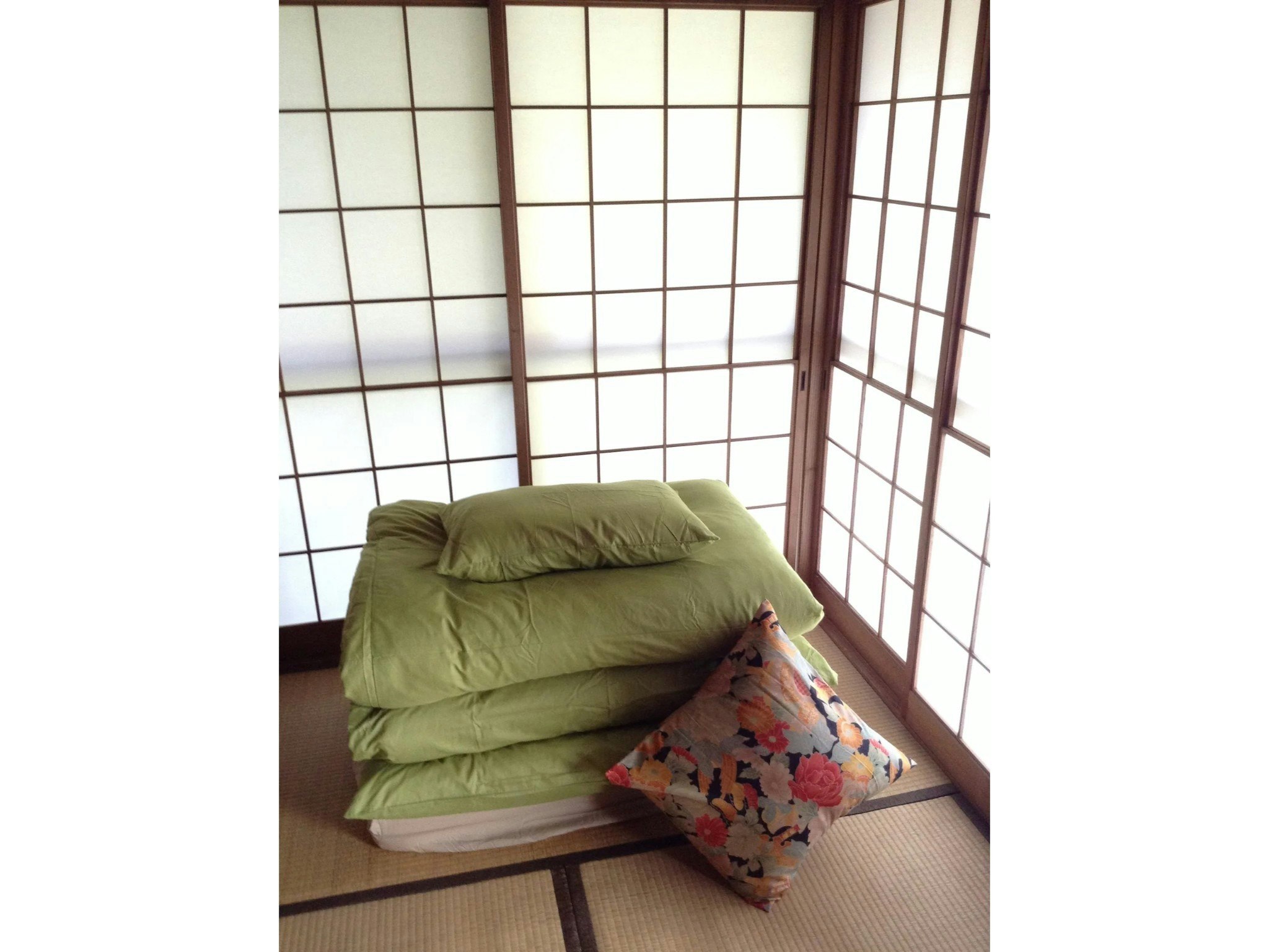 伝統的な日本家屋と周辺の自然
